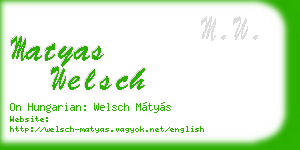 matyas welsch business card